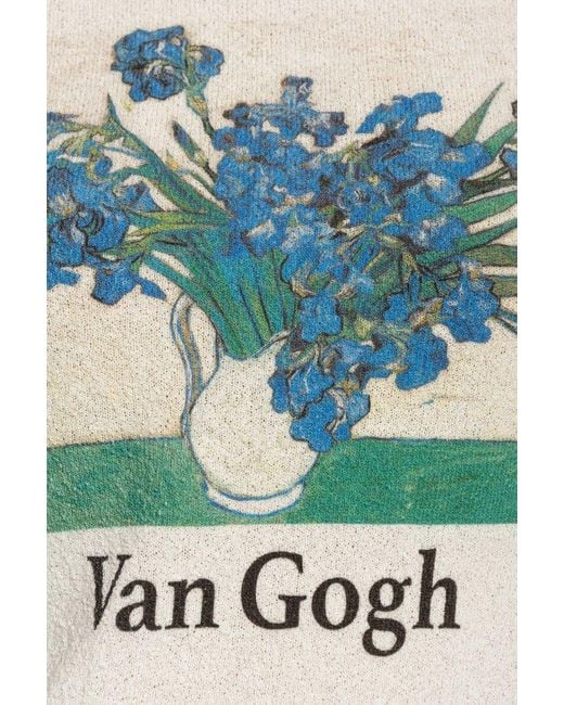 Loewe White Van Gogh Print Short-Sleeve Sweater
