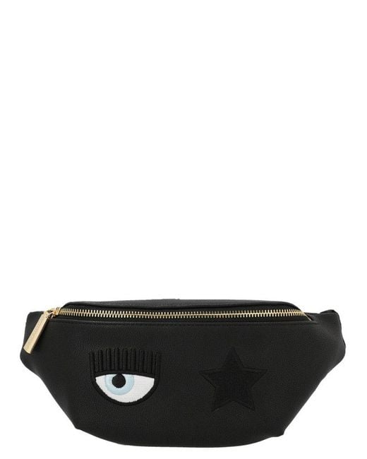 Chiara Ferragni Black Eye Star Belt Bag