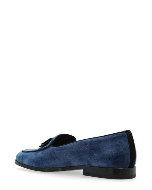 Dolce & Gabbana Blue Dg Logo Plaque Loafers for men