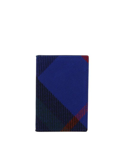 Burberry Blue Check Folding Card Case for men