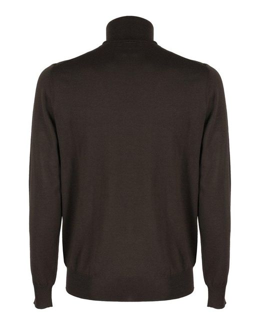 Paolo Pecora Black High-neck Knitted Jumper for men