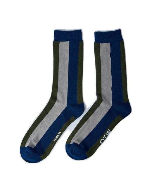 Vans Blue Jil Sander Otw Striped Knitted Socks for men
