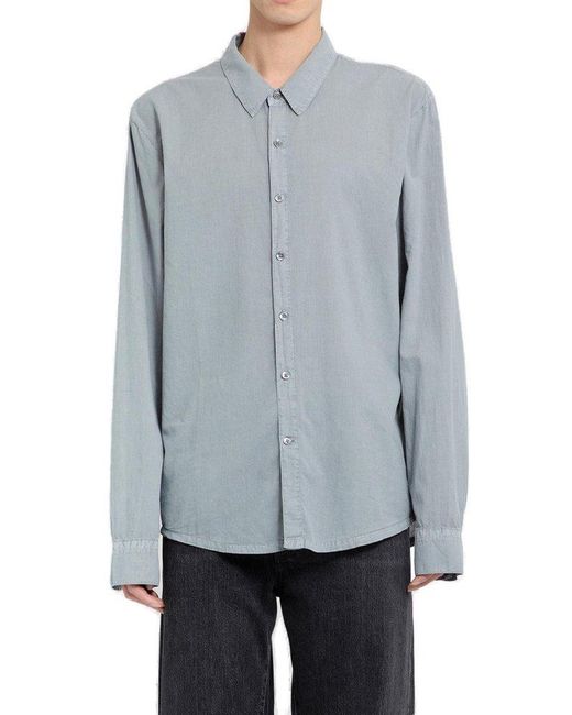 James Perse Gray Standard Long Sleeved Shirt for men