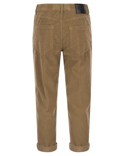 Dondup Natural Mid-rise Cropped Corduroy Trousers