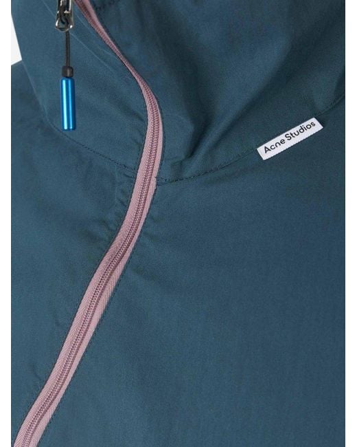 Acne Blue Asymmetric Zip Lightweight Jacket for men
