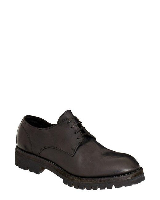 Guidi Black 792v Round Toe Derby Shoes for men