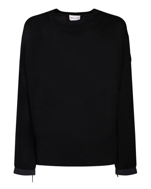 Moncler Black Cotton Nylon Sweater