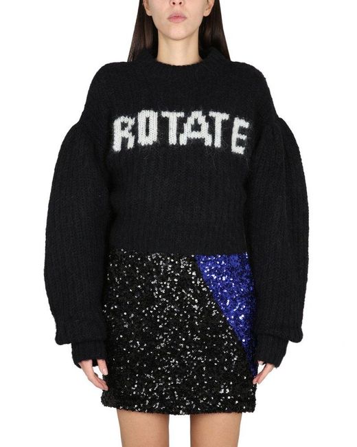 ROTATE BIRGER CHRISTENSEN Black Rotate Wool And Alpaca Sweater With Logo