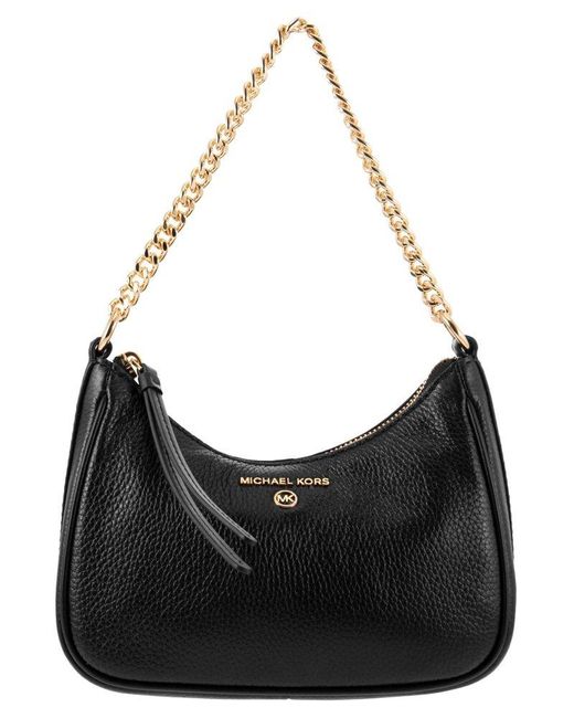 Michael Kors Black Small Shoulder Bag In Grained Leather