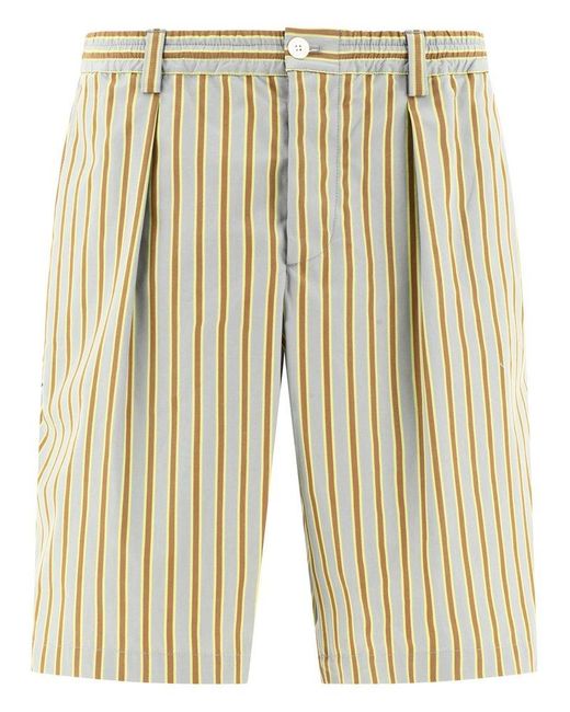Marni Natural Striped Poplin Shorts for men