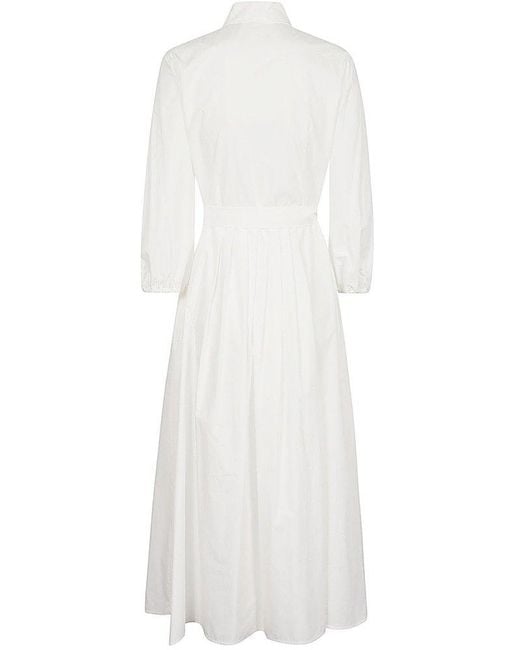 Weekend by Maxmara White Buttoned Belted Shirt Dress