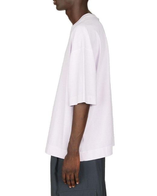 Dries Van Noten White Drop Shoulder Oversized T-shirt for men