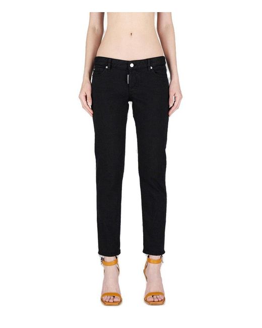 DSquared² Black Jennifer Mid-rise Skinny Cut Jeans