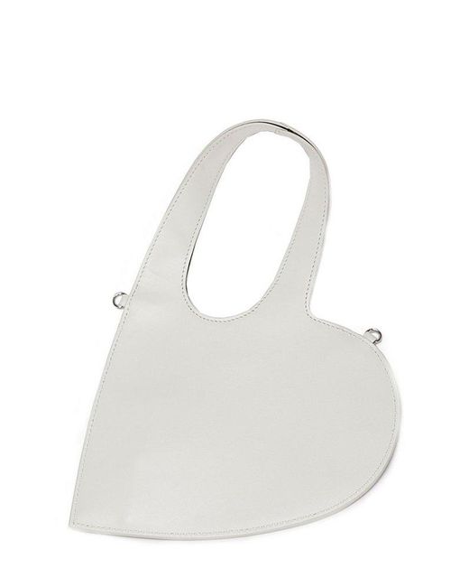 Coperni White Heart Open Top Tote Bag