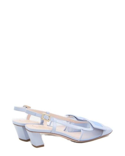 Roger Vivier White Slingback Pumps