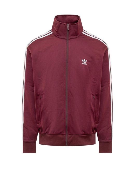Adidas Originals Red Logo Detailed Zipped Track Jacket for men