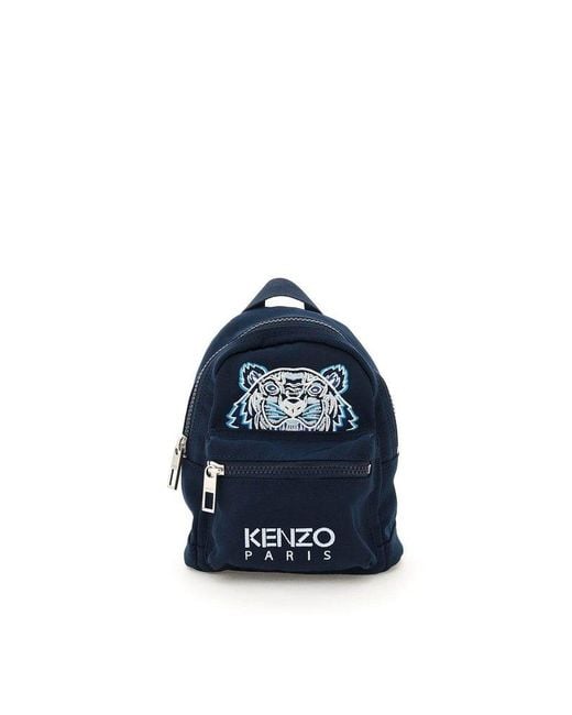 KENZO Blue Kampus Tiger Embroidered Mini Backpack for men