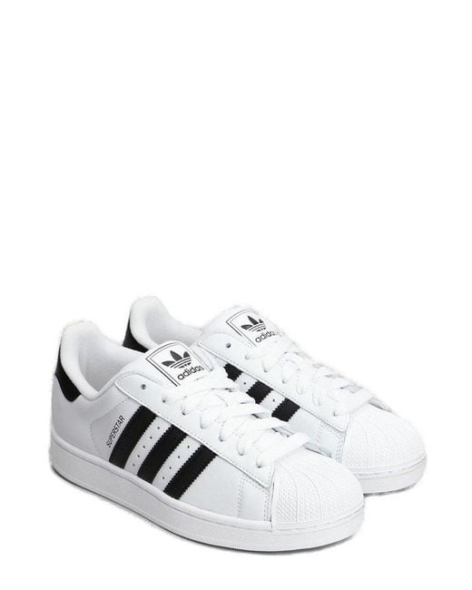 Adidas Originals White Superstar Ii Lace-Up Sneakers