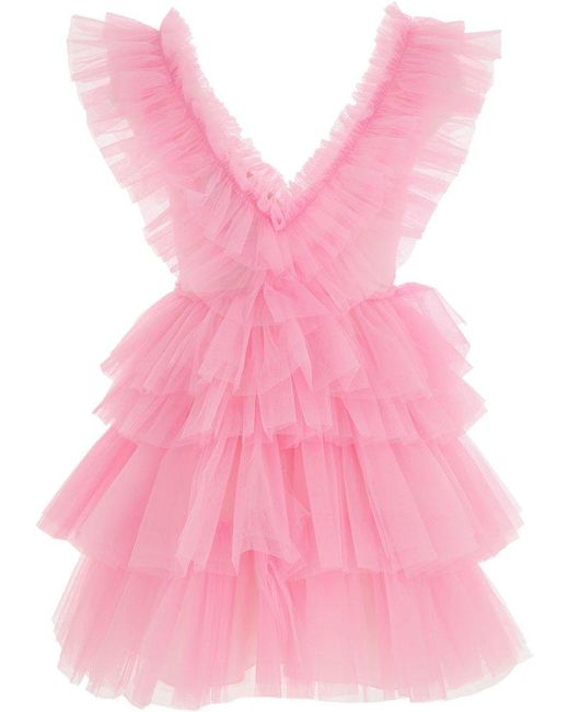 Aniye By Pink Nina V-neck Tulle Mini Dress