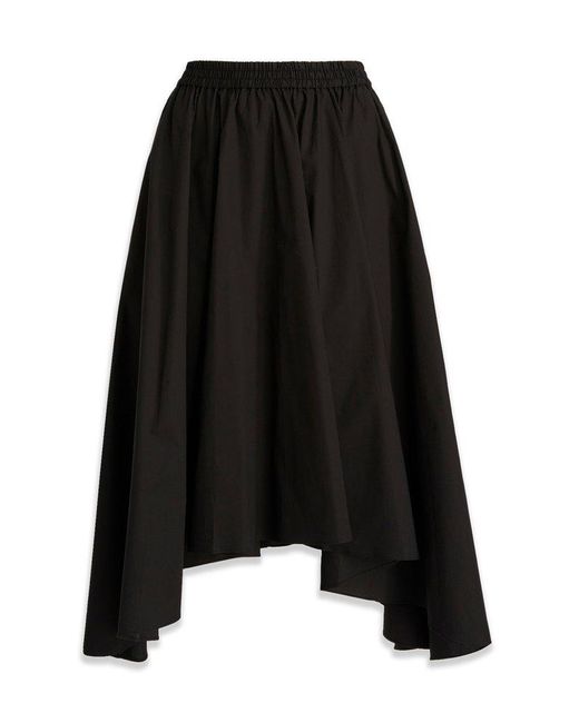 MICHAEL Michael Kors Black Poplin Handkerchief Midi Skirt