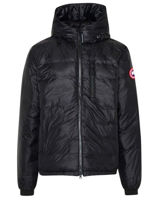 Canada Goose Lodge Hooded Down Jacket in Black for Men | Lyst