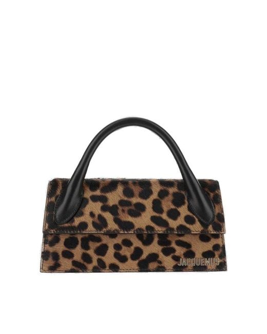 Jacquemus Black Leopard Printed Shoulder Bag