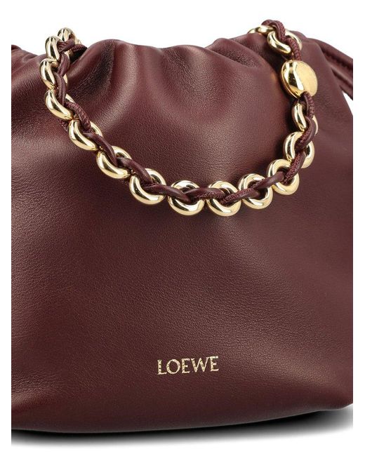 Loewe Brown Flamenco Drawstring Mini Shoulder Bag