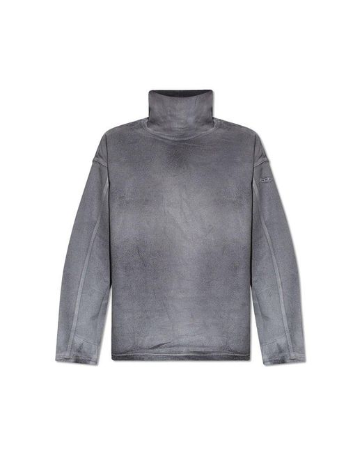DIESEL Gray 'd-nlabelcol-s' Reflective Sweatshirt, for men
