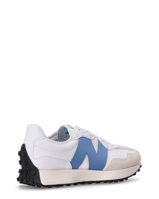 New Balance White 327 Lace-Up Sneakers for men