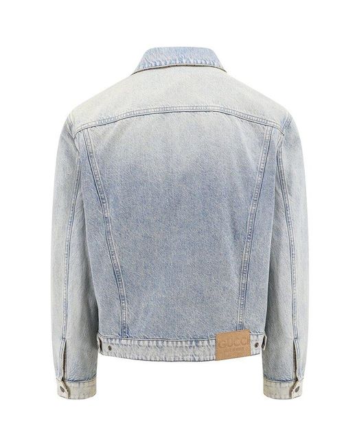 Mens Gucci blue Denim Faux Shearling Jacket | Harrods # {CountryCode}