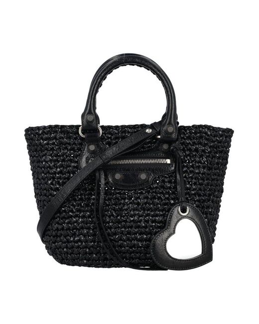 Balenciaga Black Le Cagole Small Panier Tote Bag