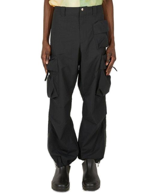 OAMC Zip-detailed Straight Leg Puff Pants in Black for Men | Lyst