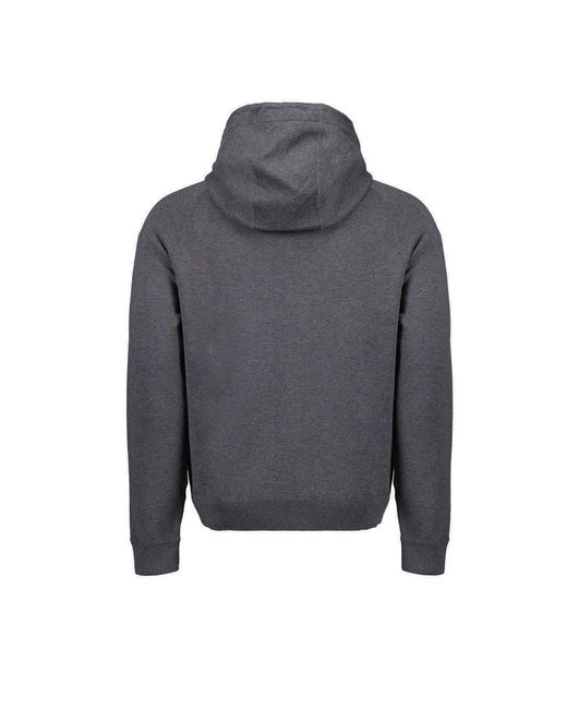 Dior Gray Logo Embroidered Zip-up Hoodie for men
