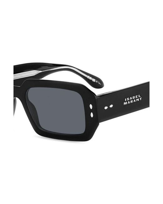 Isabel Marant Black Rectangular Frame Sunglasses