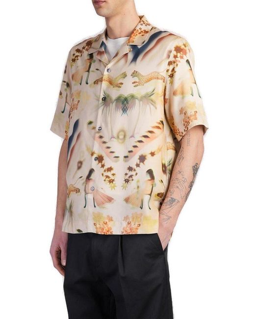 Paul Smith Natural Lumiere Printed Short-Sleeve Shirt for men