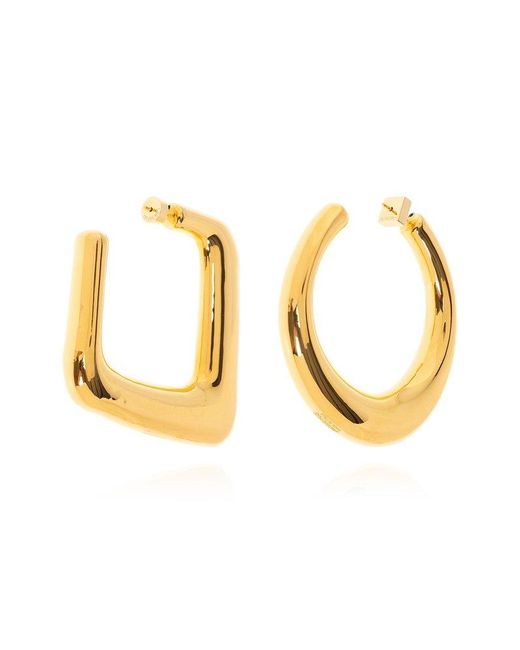 Jacquemus Metallic Asymmetrical 'ovalo' Earrings,