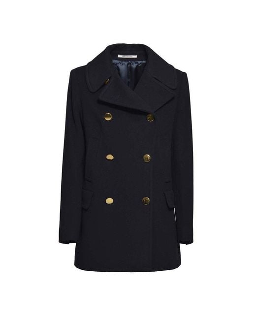 Tagliatore Blue Cashmere And Wool Blanche Coat