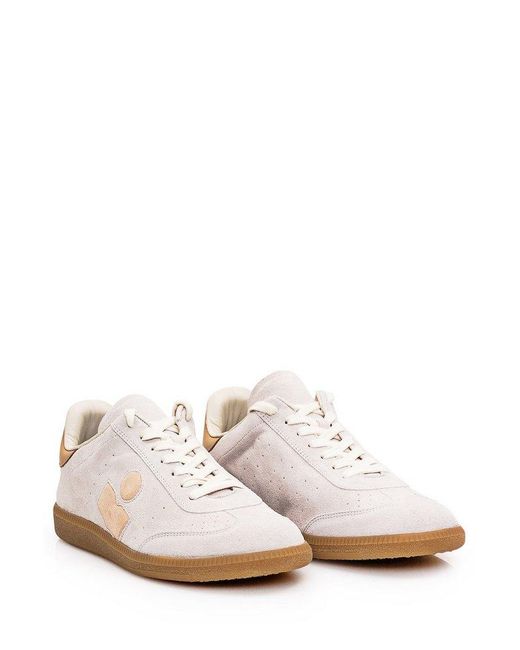 Isabel Marant White Logo Patch Lace-up Sneakers for men