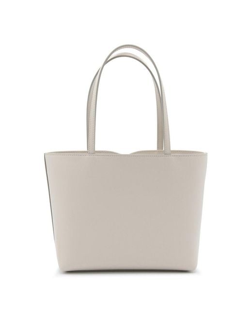 Dolce & Gabbana White Ivory Leather Tote Bag