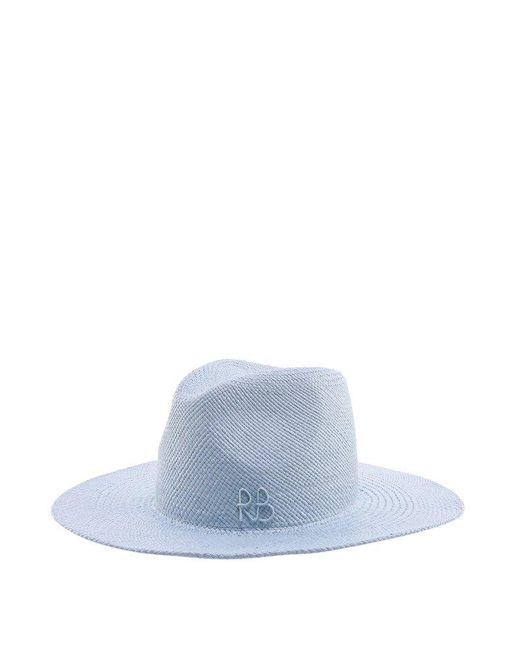 Ruslan Baginskiy Blue Logo-patch Woven Fedora Hat
