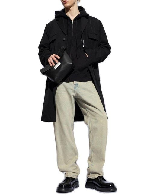 Maison Margiela Black Coat With Pockets, for men