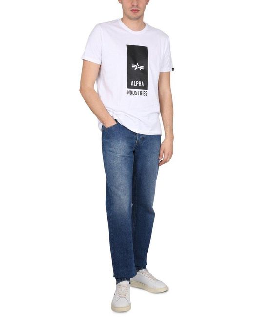 Alpha Industries Blue Iconic Logo Tee for men