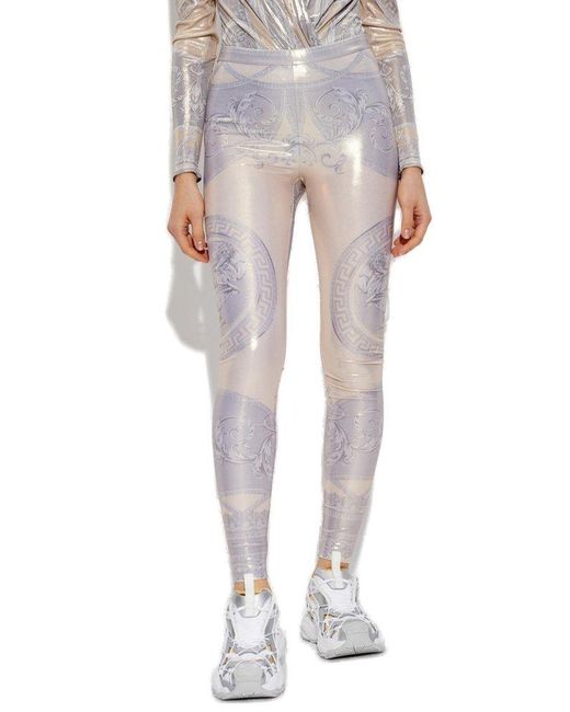 Versace Leggings With La Coupe Des Dieux Print in White