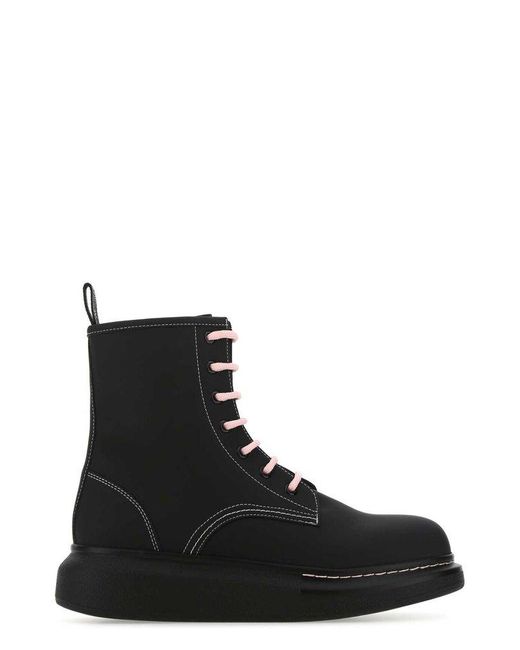 Alexander McQueen Black Platform Lace-up Boots