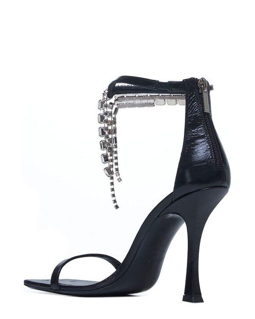 Jimmy Choo Black 100 Verity Embellished Strap Heeled Sandals