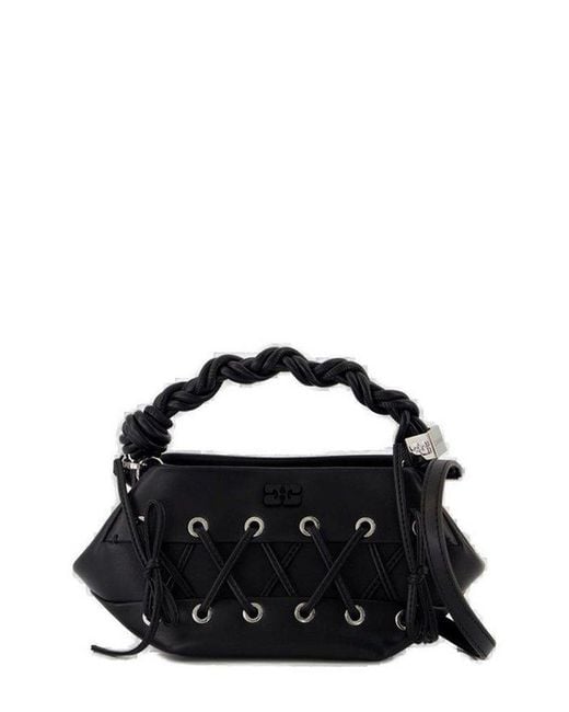 Ganni Black Mini Lace-Up Bou Bag