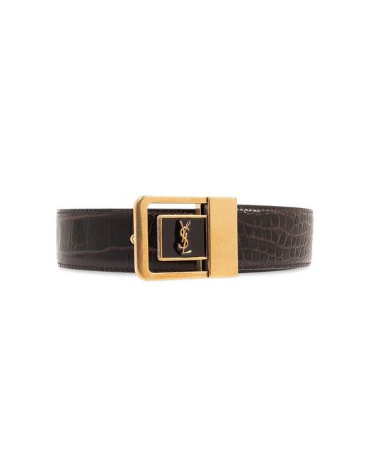 Saint Laurent Brown Leather Belt,