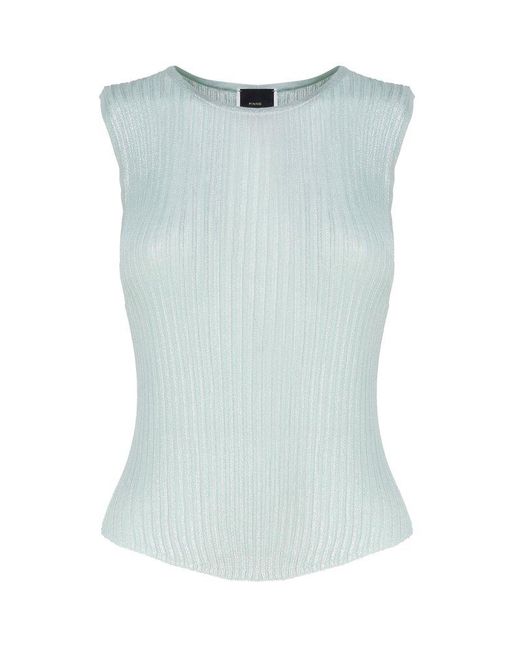 Pinko Blue Sleeveless Fitted Top