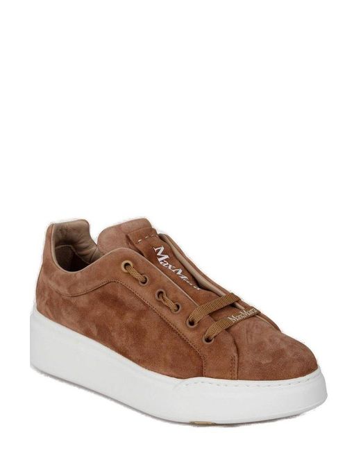 Max Mara Brown Round Toe Lace-up Sneakers