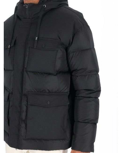 Herno Black Zip-up Drawstring Jacket for men